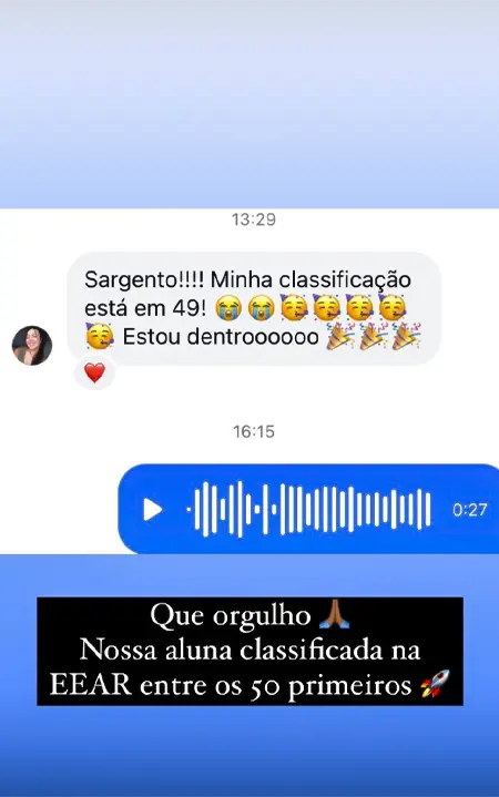 Depoimento de aluno